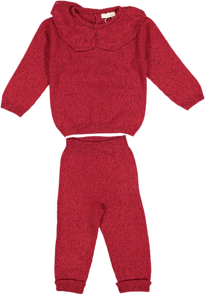 10322B/10301C-PANTS/SWEATER SET-Red