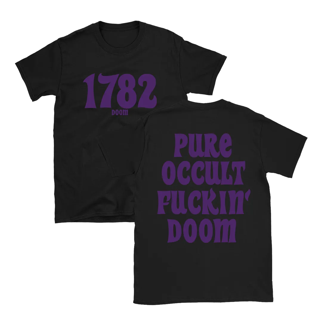 1782 - Pure Occult Fuckin’ Doom Purple Logo T-Shirt - Black