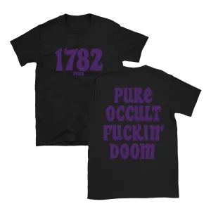 1782 - Pure Occult Fuckin’ Doom Purple Logo T-Shirt - Black