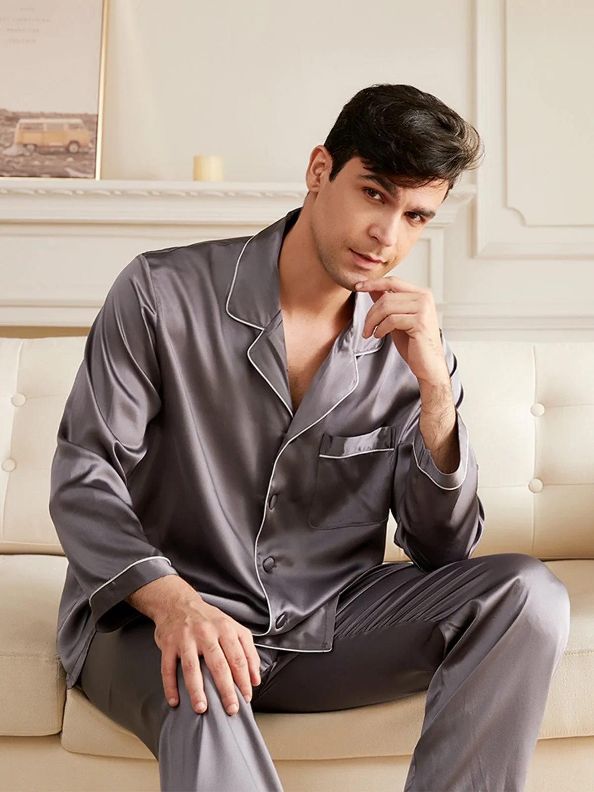 19 Momme Men's Silk Pajamas Set