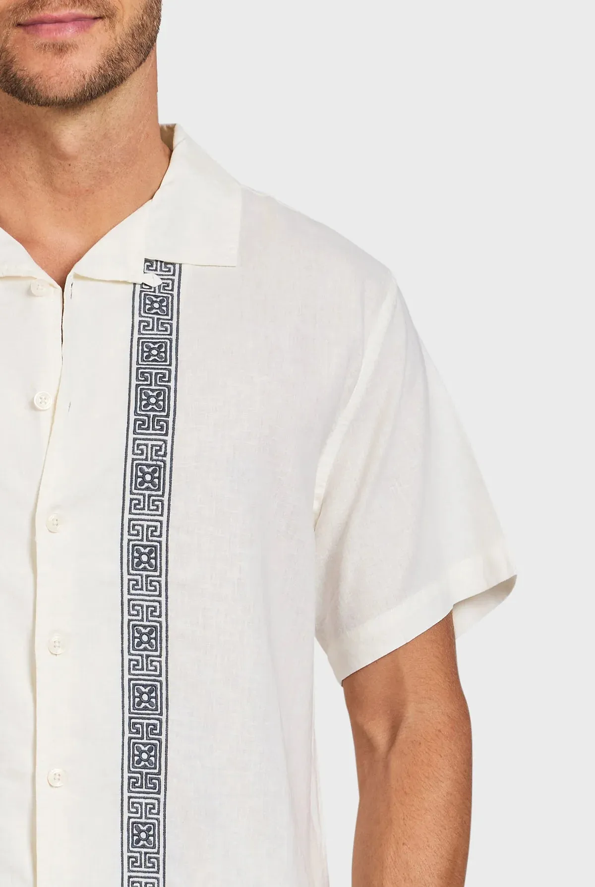 ACADEMY BRAND - Van Short Sleave Shirt - White/Dutch Blue