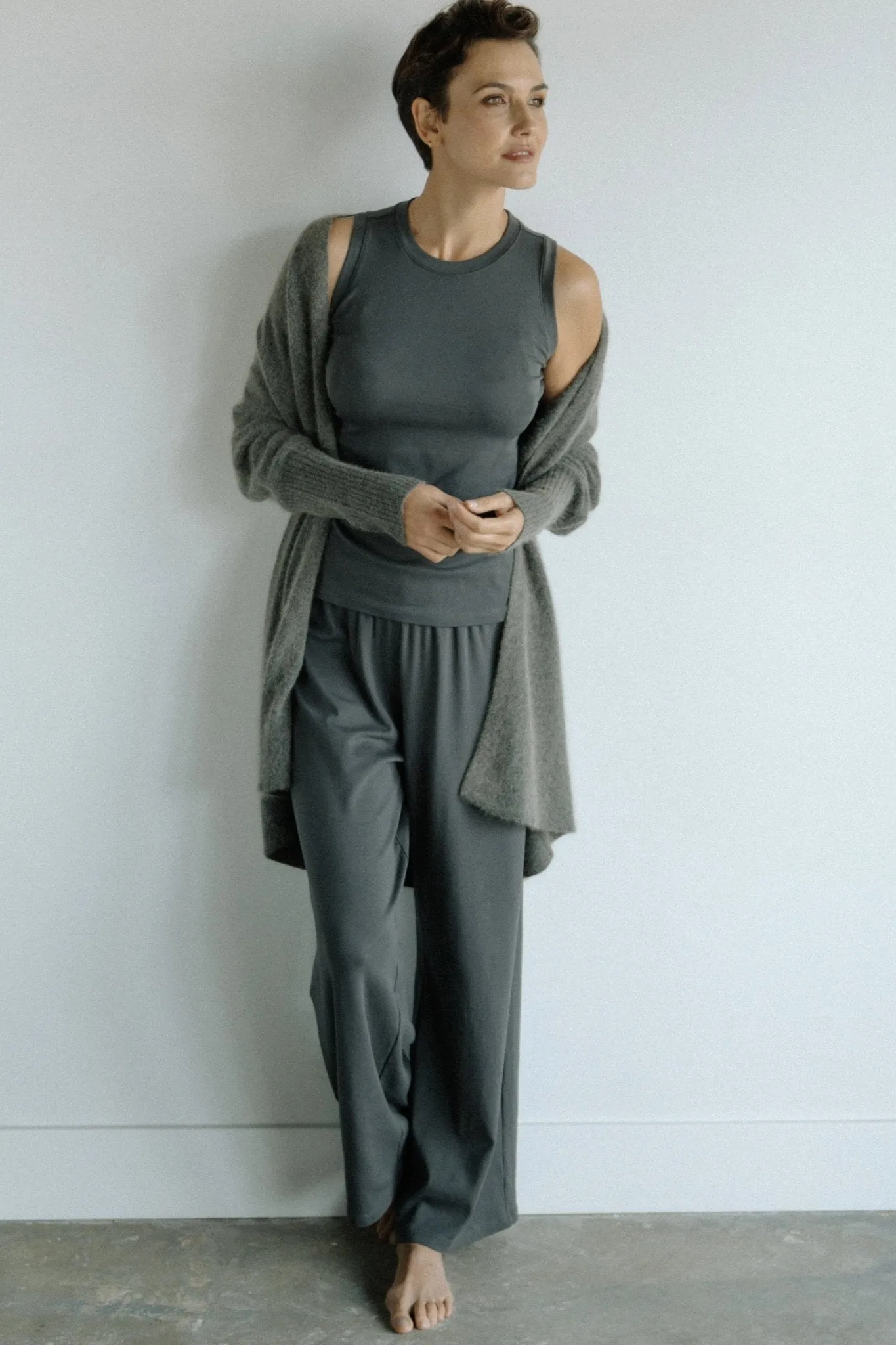 ADDY PIMA COTTON LOUNGE PANT IN CINDER GREY