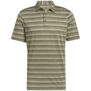 adidas 2 Colour Stripe Polo Shirt - Olive Strata/Hemp