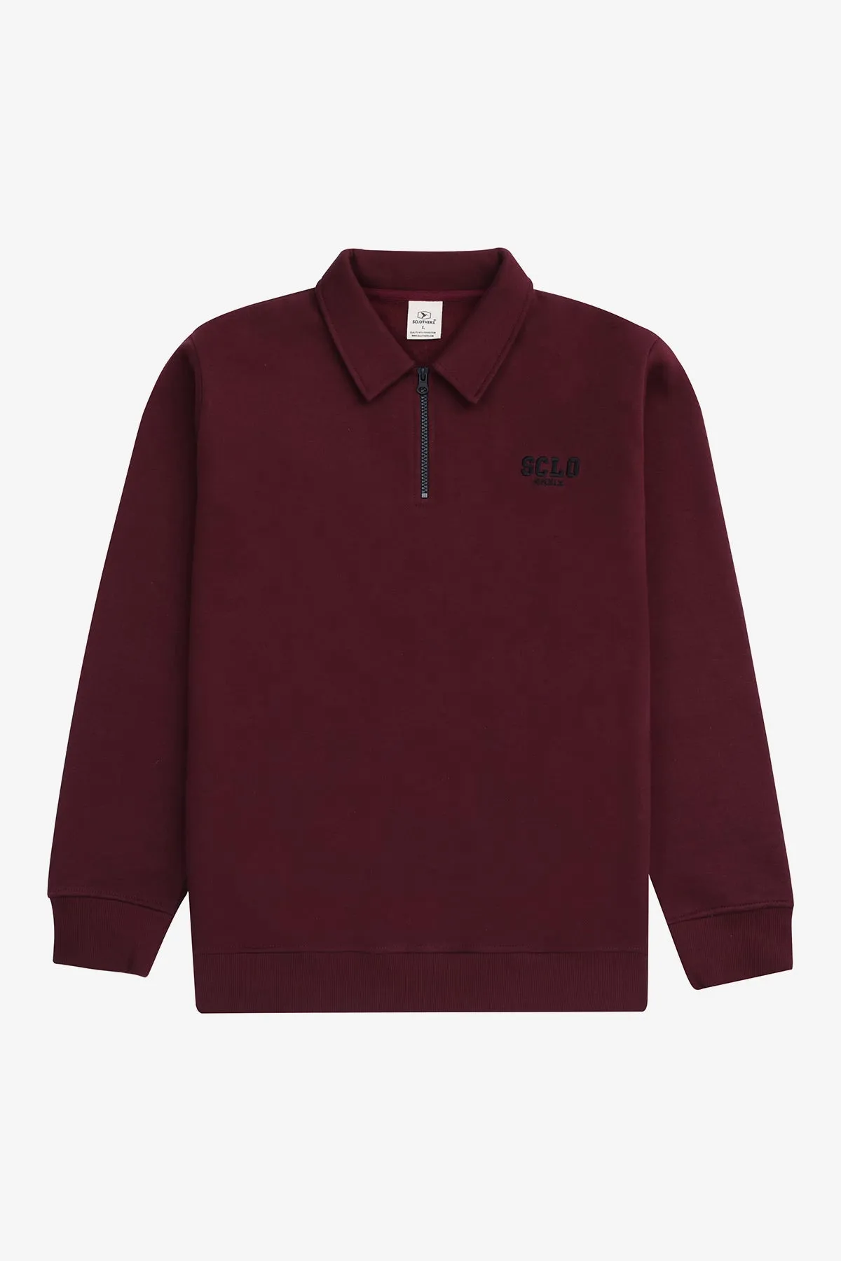 Burgundy Quarter Zip Sweatshirt - S24 - MSW097R