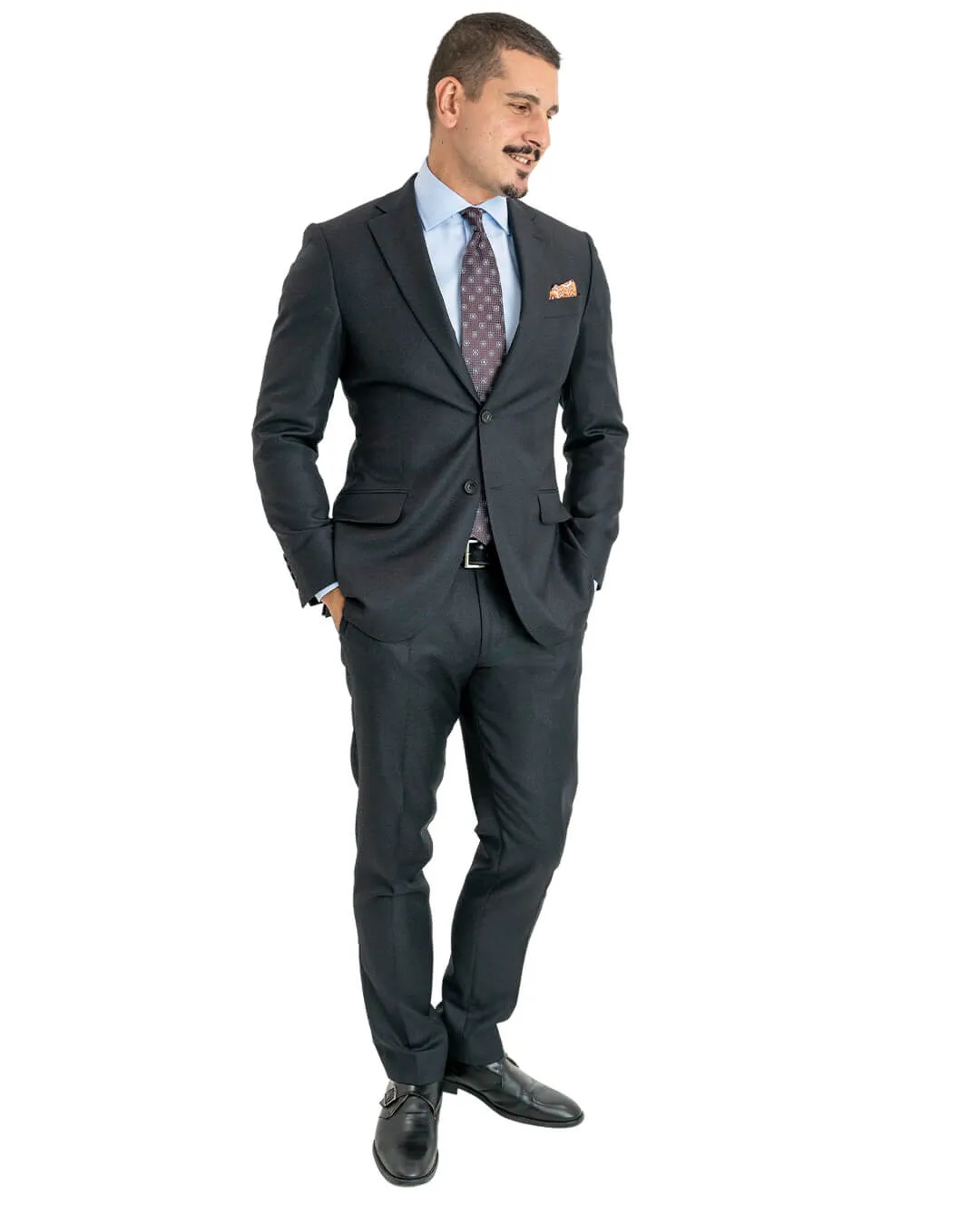 Charcoal Vitale Barberis Canonico Super 110s Birdseye Suit