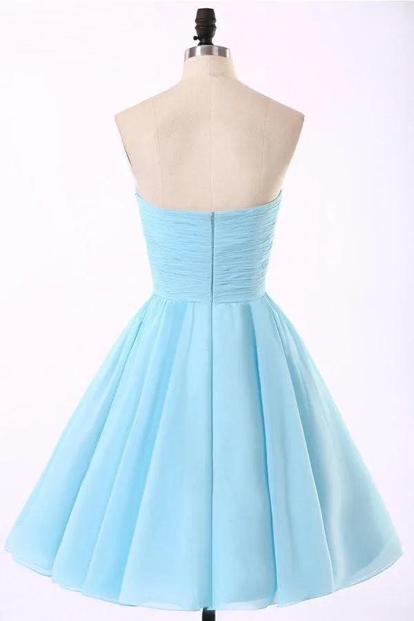 Cheap Chiffon Light Blue Cute homecoming prom dresses, CM0018