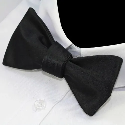 Classy Men Black Silk Self-Tie Bow Tie