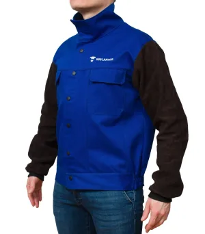 DVALIN Hybrid FR Welding Jacket Flame Retardant Cotton & Leather Sleeves