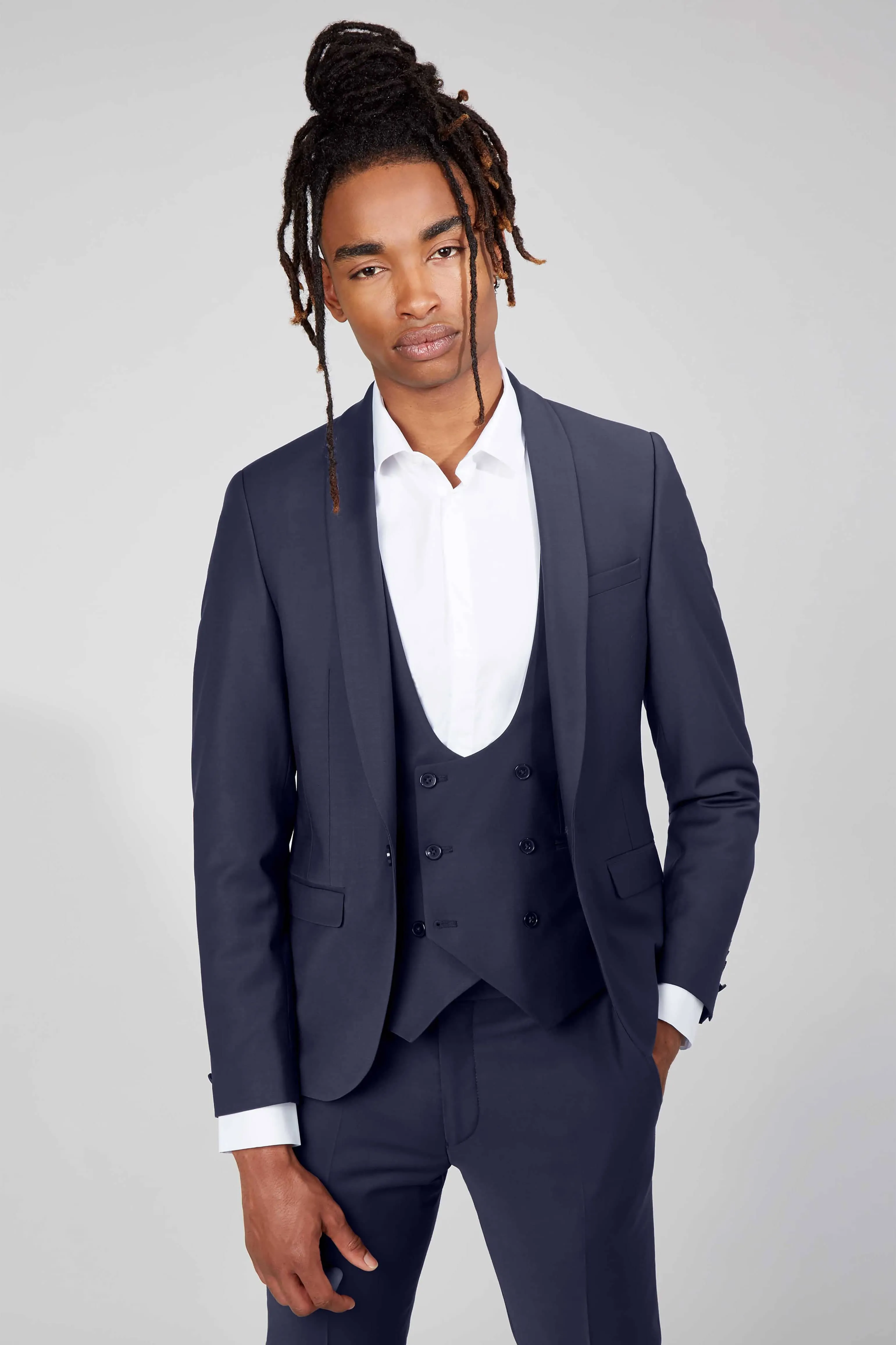 Ellroy Skinny Fit Navy Wool Suit - ARCHIVE