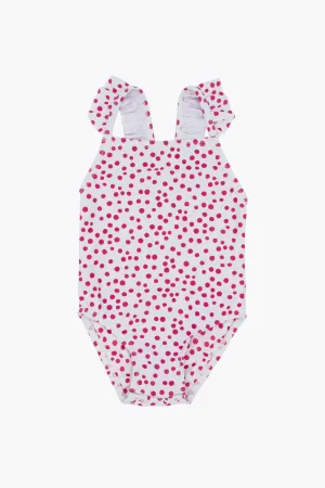 Feather 4 Arrow Seaside Ruffle Baby Girls Swimsuit - Raspberry