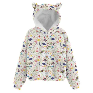 Fresh Fleur Kid’s Borg Fleece Hoodie With Ear