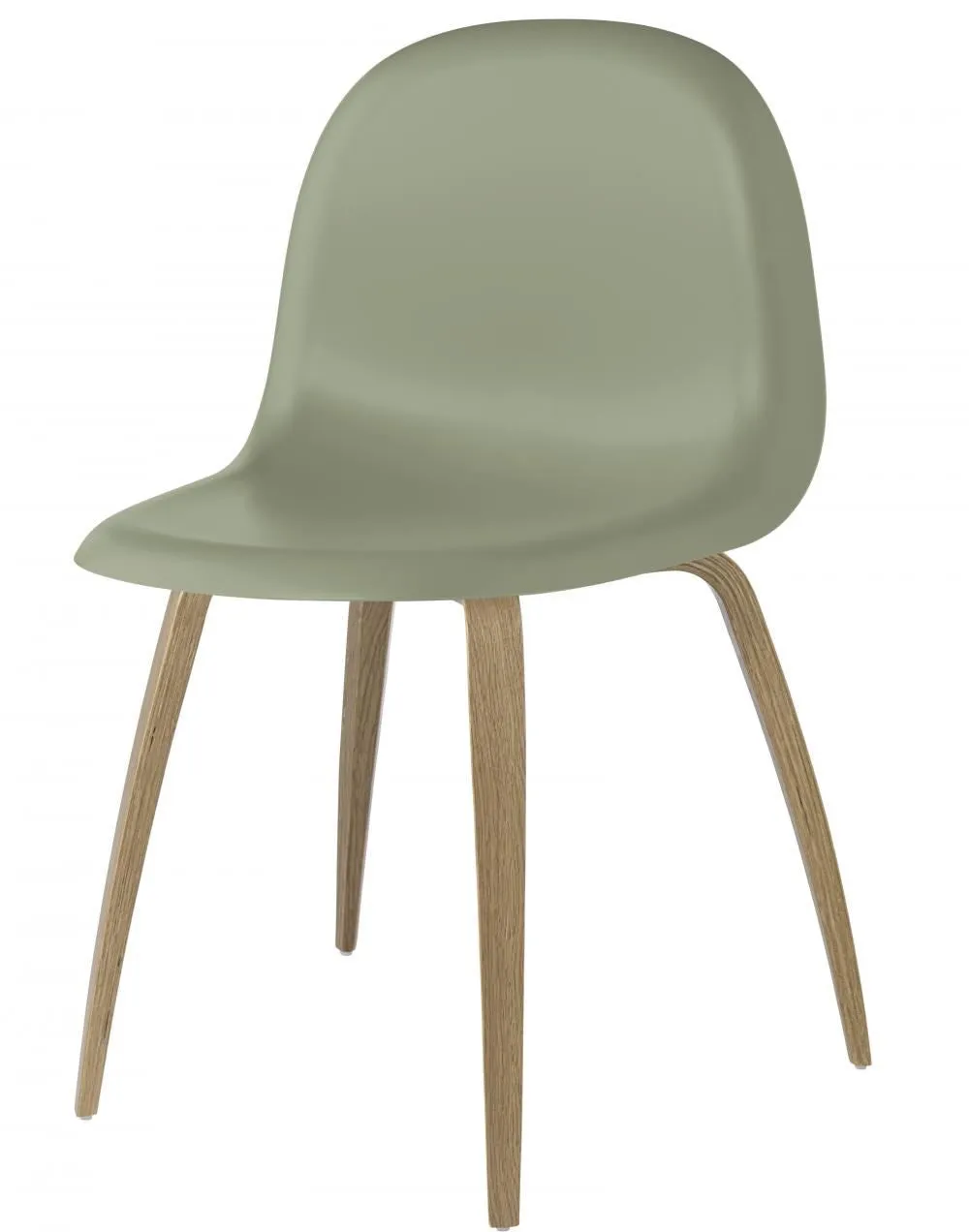 GUBI 3D Dining Chair - Wood Base - Plastic Seat