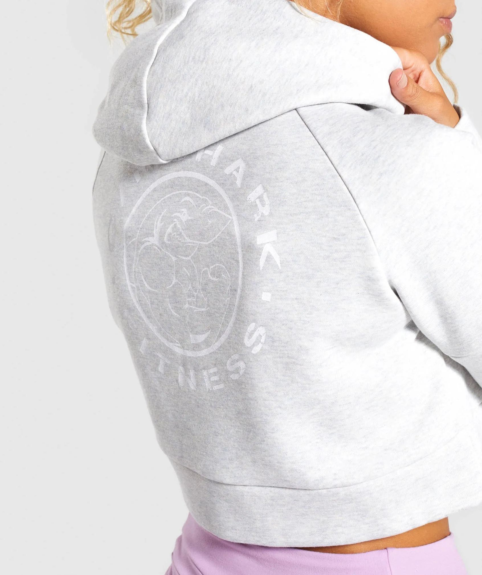 Gymshark Legacy Fitness Crop Zip Hoodie - Light Grey