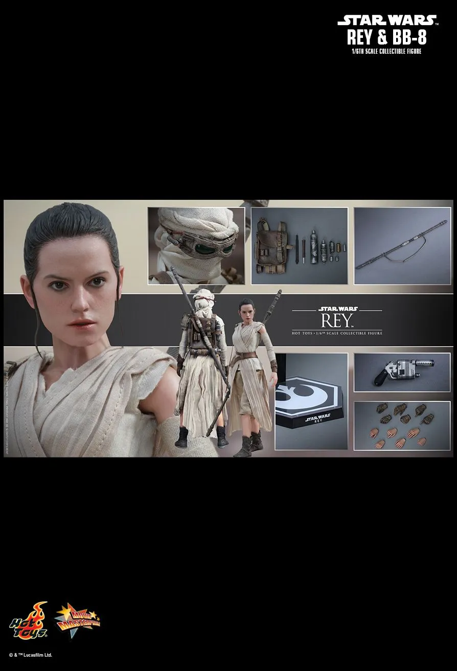 HOT TOYS STAR WARS EPISODE VII THE FORCE AWAKENS REY AND BB-8 1/6 SCALE MMS337