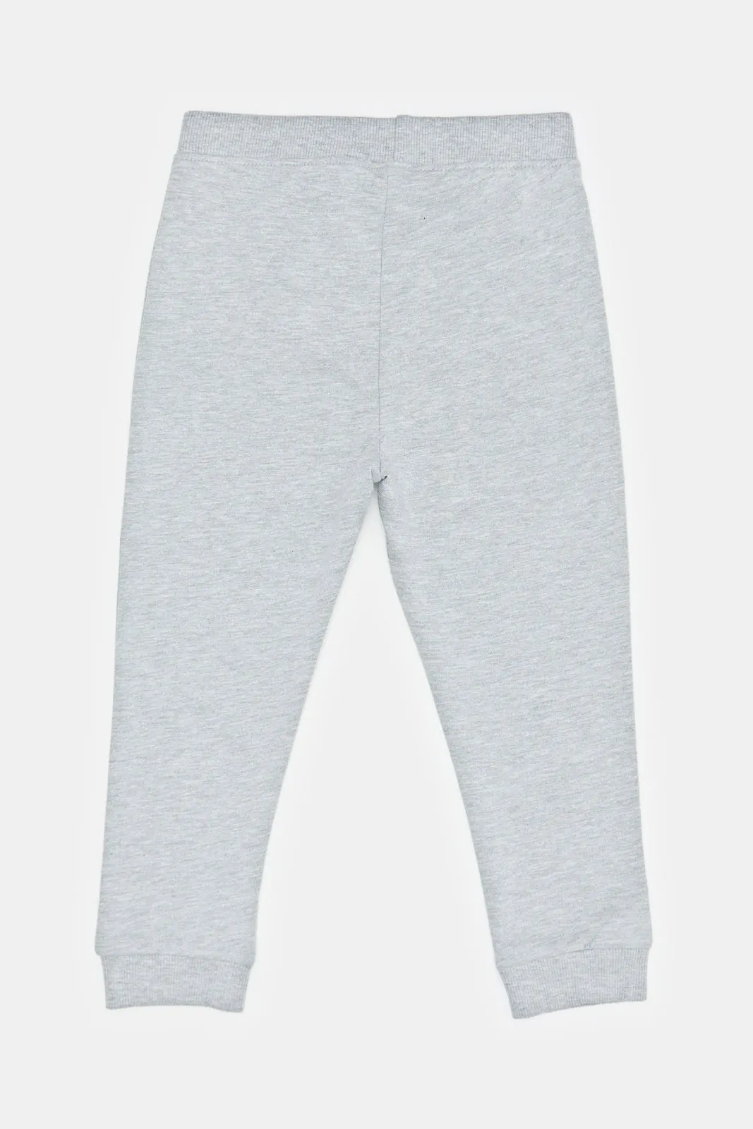 Infant Boys Grey Mélange Plain Active Pants