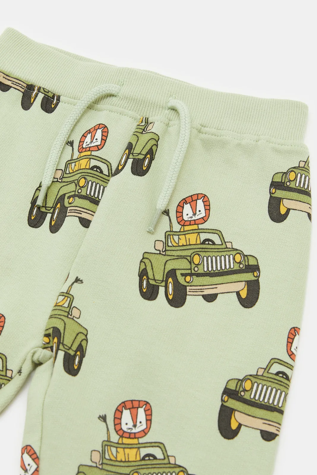 Infant Boys Mint Jeep Tiger Print Active Pants