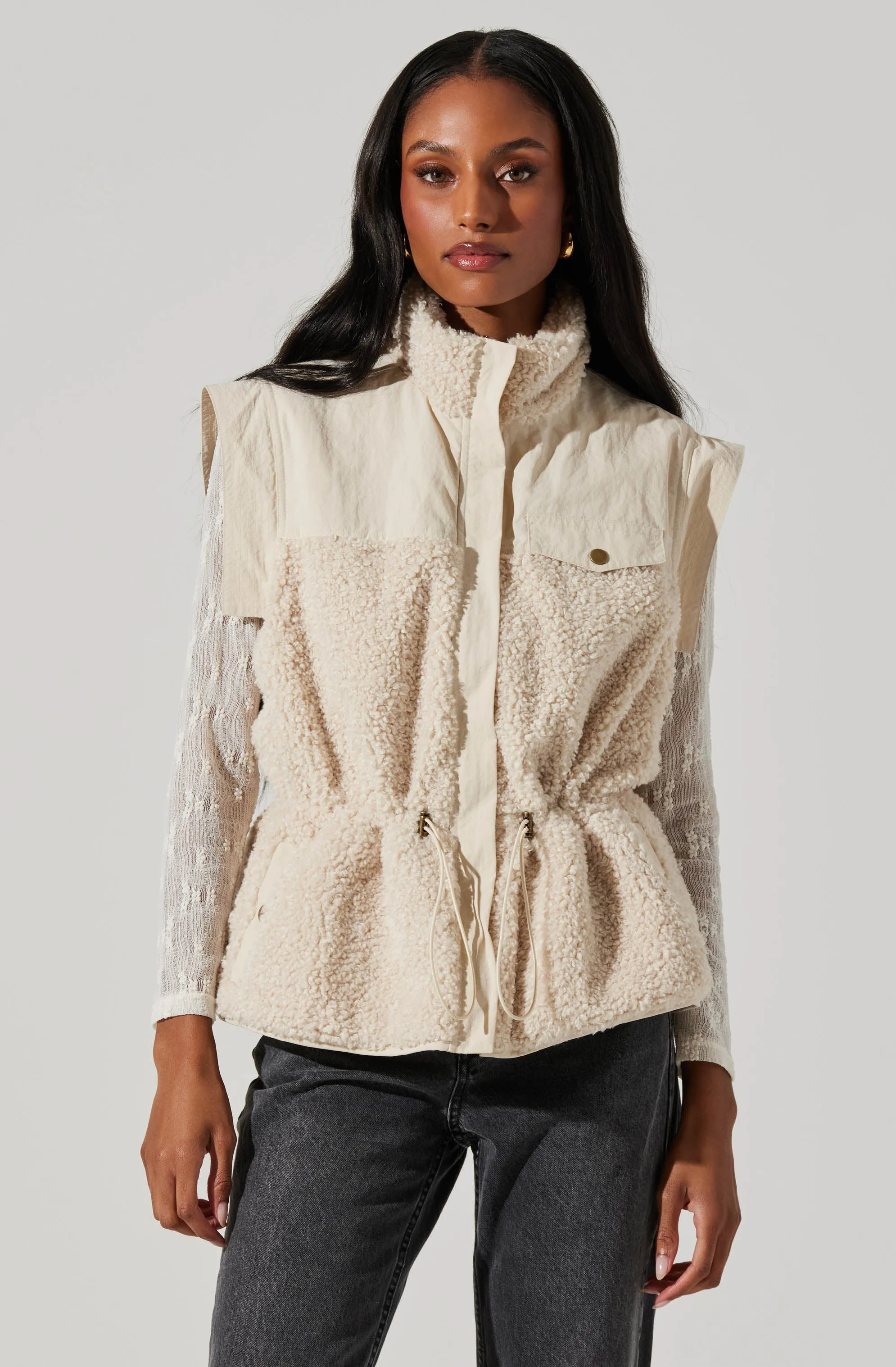 Ivania Boucle Mixed Media Vest