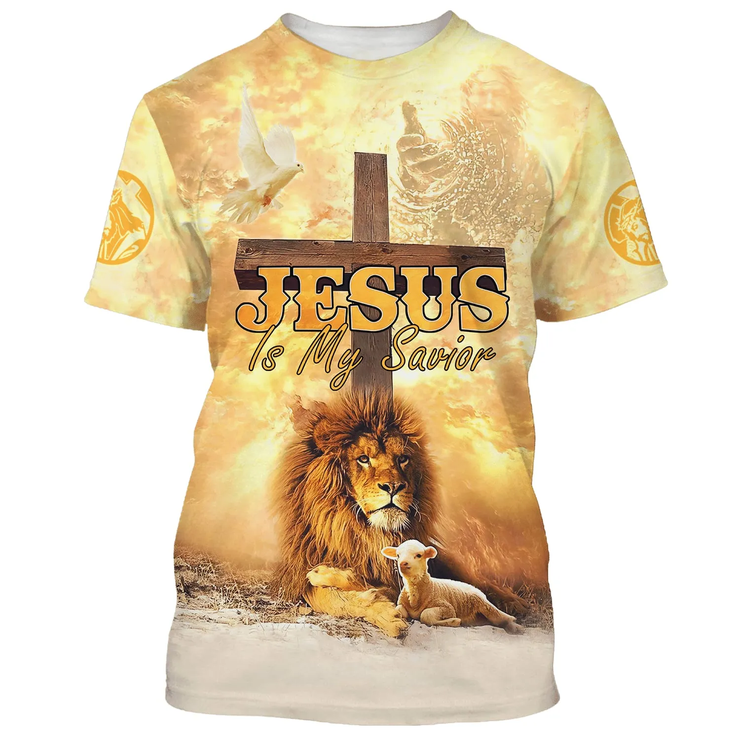 Jesus Is My Savior Shirts - Hand Of God Lion Lamb 3D All Over Printed Shirt for Men and Women