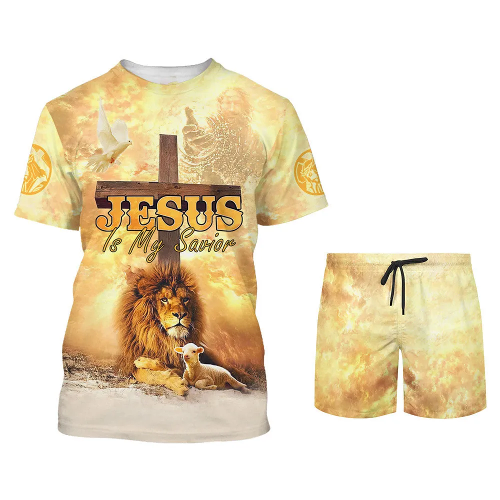 Jesus Is My Savior Shirts - Hand Of God Lion Lamb 3D All Over Printed Shirt for Men and Women