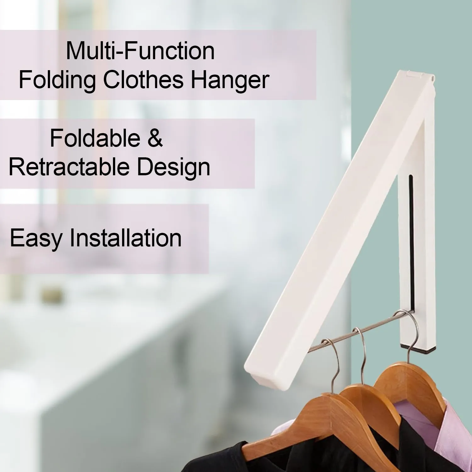 Kuber Industries Pack of 5 Cloth Drying Rack | Wall Mounted Drying Rack | Drying Rack for Toilets | Rack for Bathrooms | Clothes Rack for Bedrooms | Drilling Installation Rack | EN001 | White