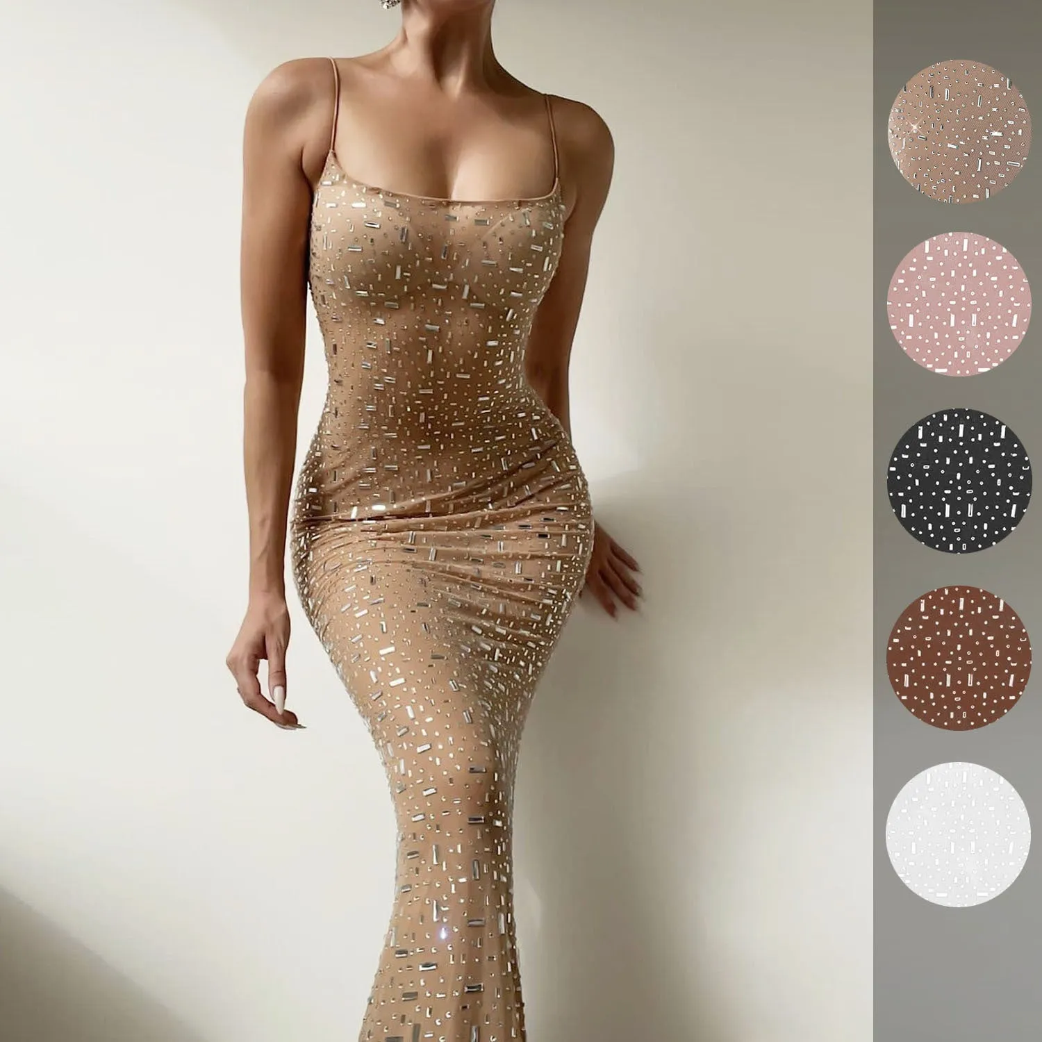 Light Diamond Sexy Sling Mermaid Dress