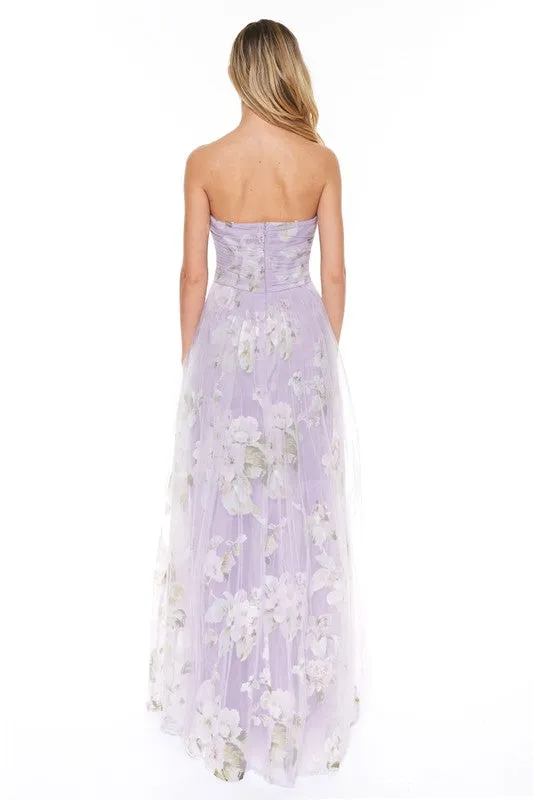 Light purple Bestseller Organza Floral Gown