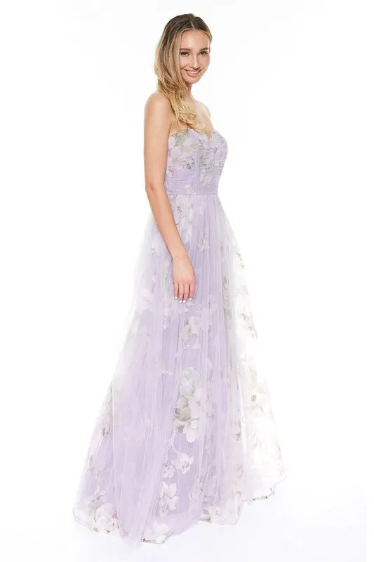 Light purple Bestseller Organza Floral Gown