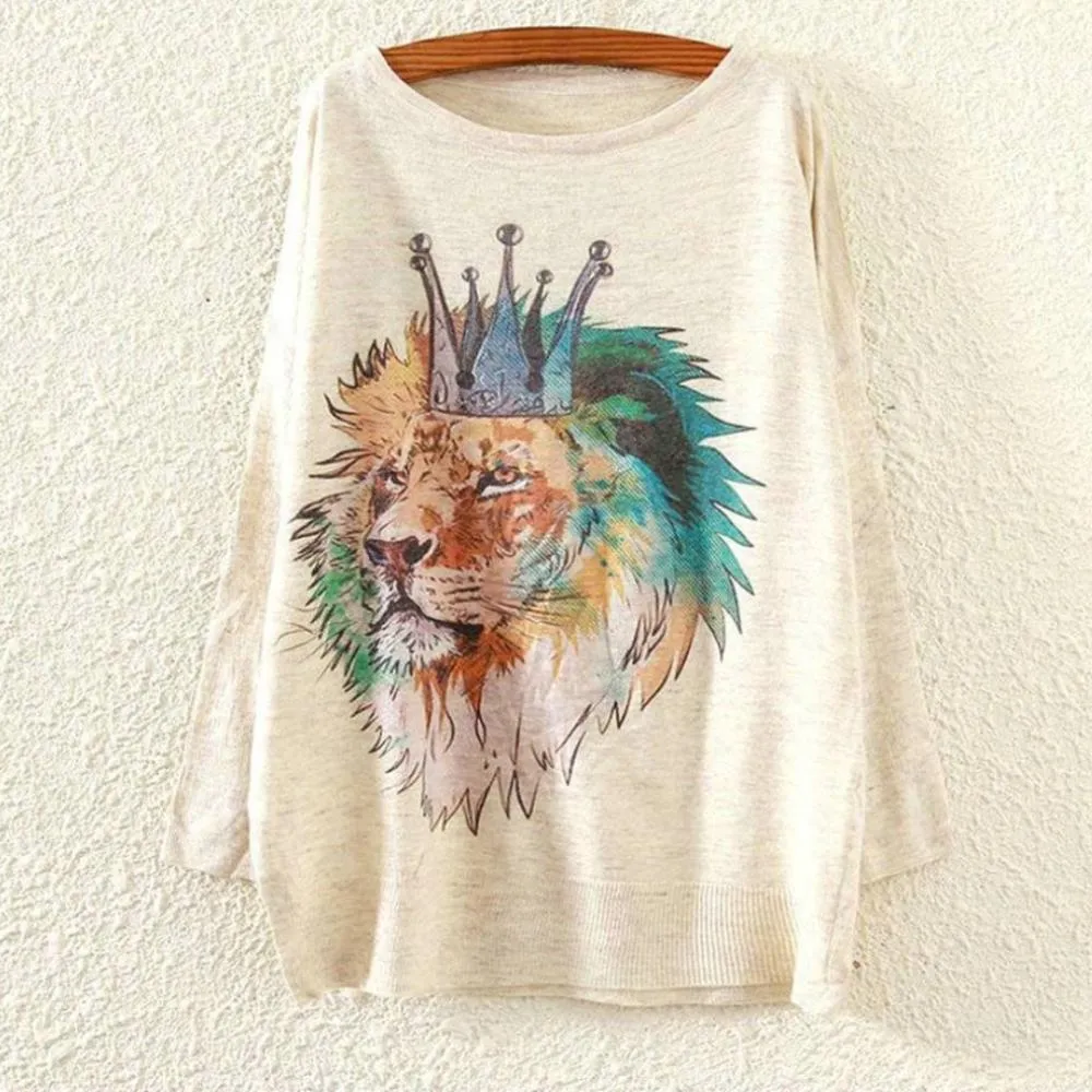 Lion King Printed Knitted Long Sleeve