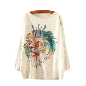 Lion King Printed Knitted Long Sleeve