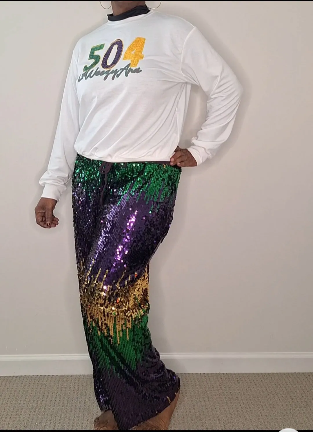 MARDI GRAS Jogger Sweatpants with 504 sweatshirt