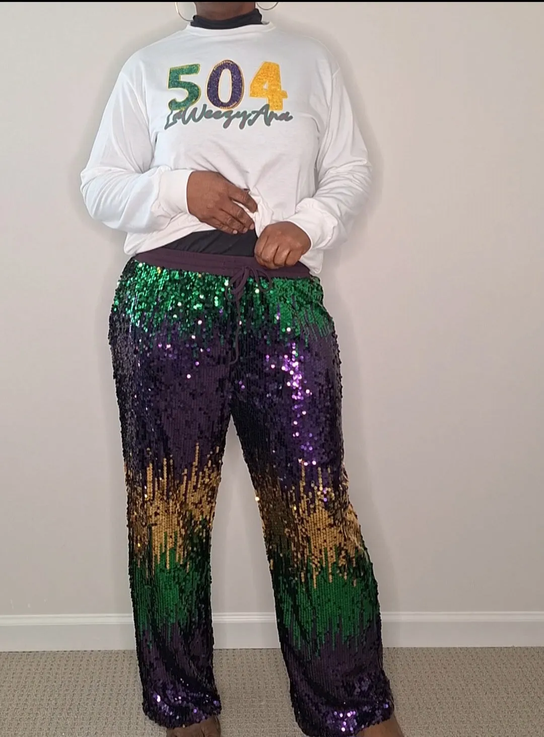 MARDI GRAS Jogger Sweatpants with 504 sweatshirt