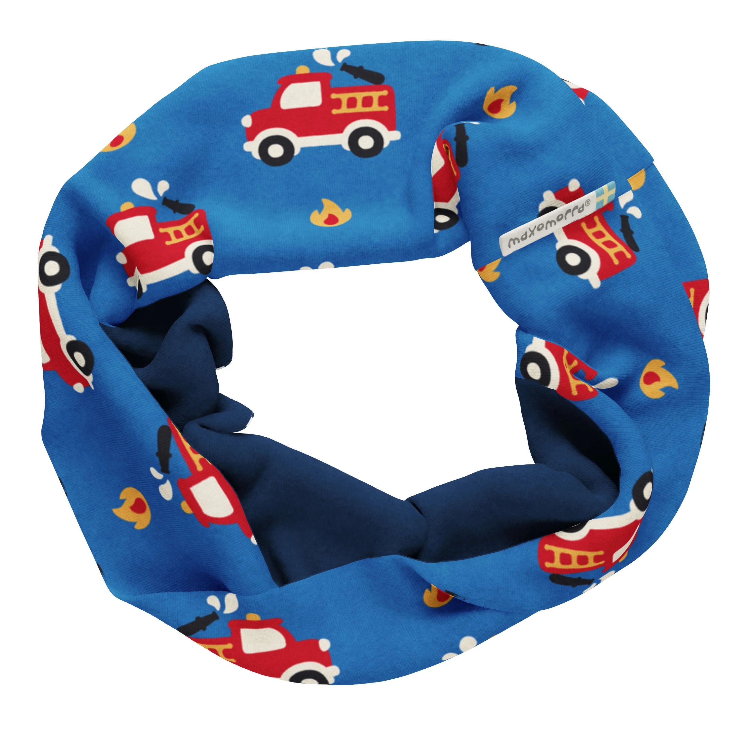 Maxomorra Fire Truck Organic Cotton Tube Scarf