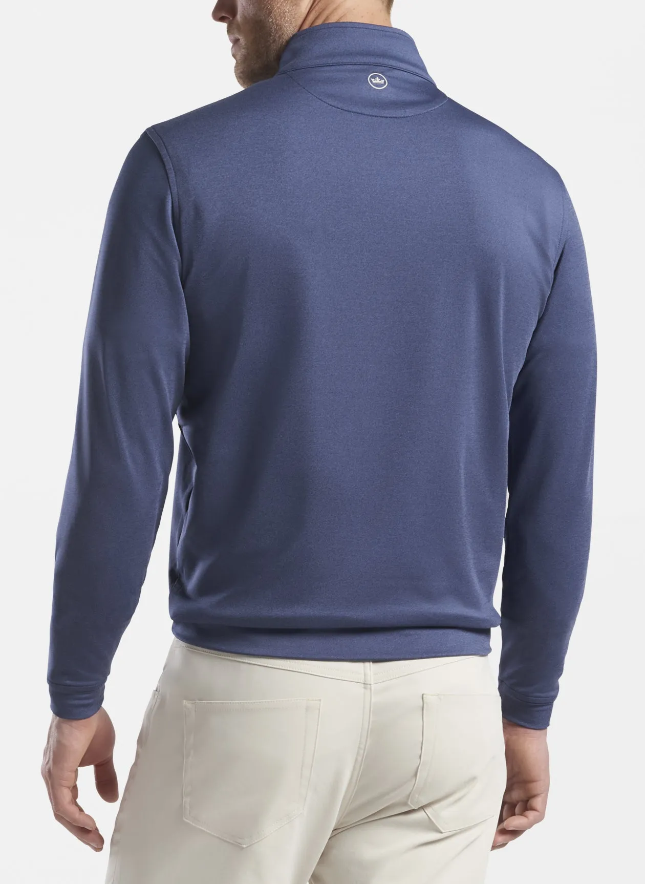 Melange Perth Performance Quarter-Zip in Navy by Peter Millar