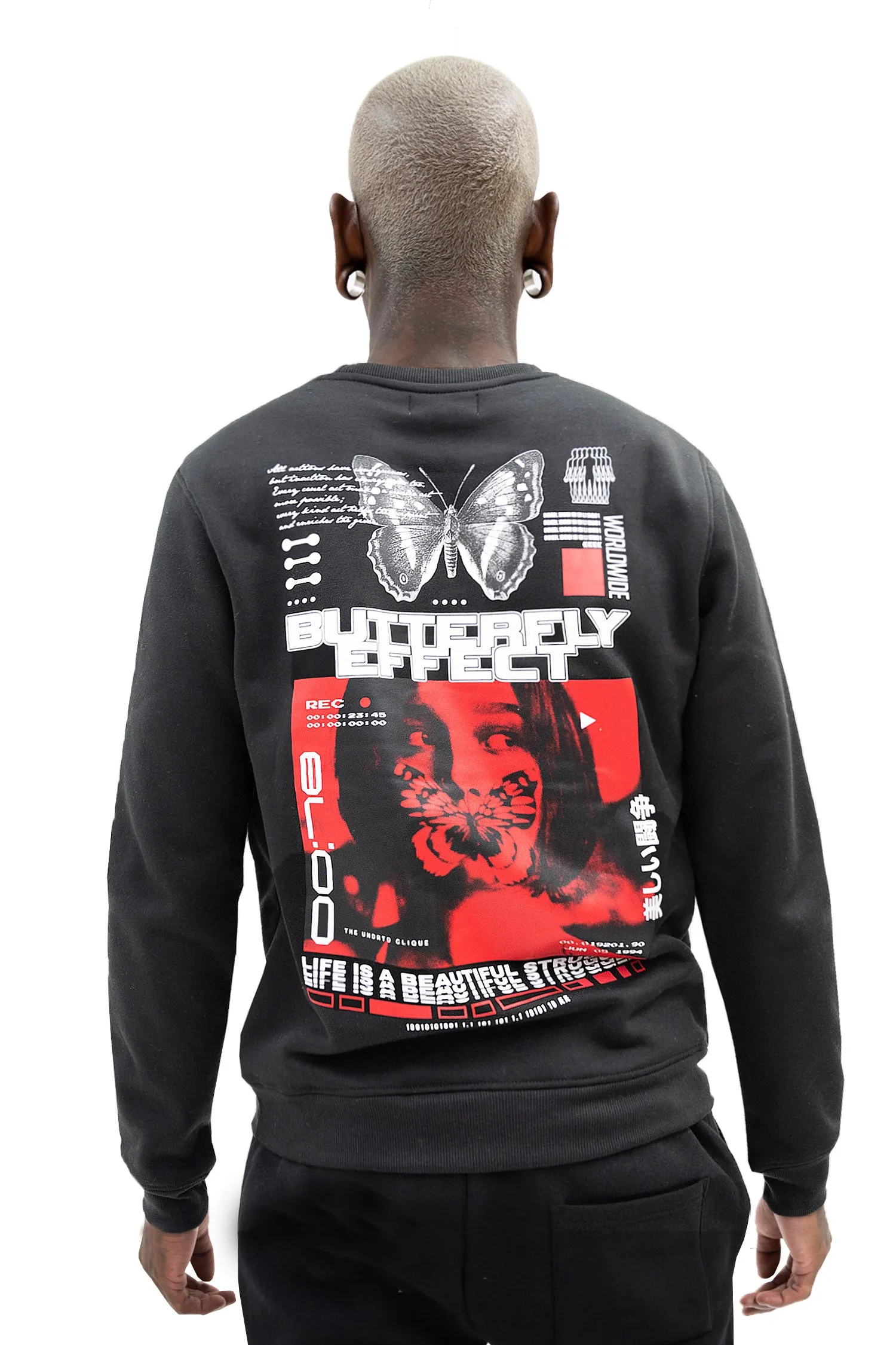 Men's Butterfly Effect Long Sleeve Graphic Crewneck