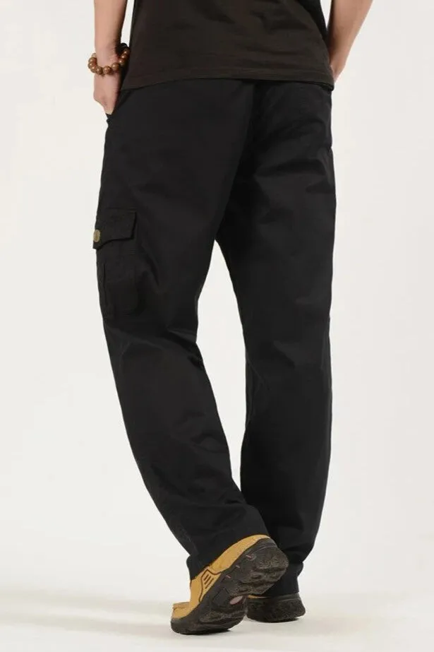 Men's Comfortable Loose Fit Black Cargo Pants | Perfect for Everyday Wear