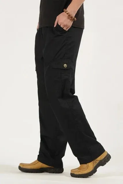 Men's Comfortable Loose Fit Black Cargo Pants | Perfect for Everyday Wear