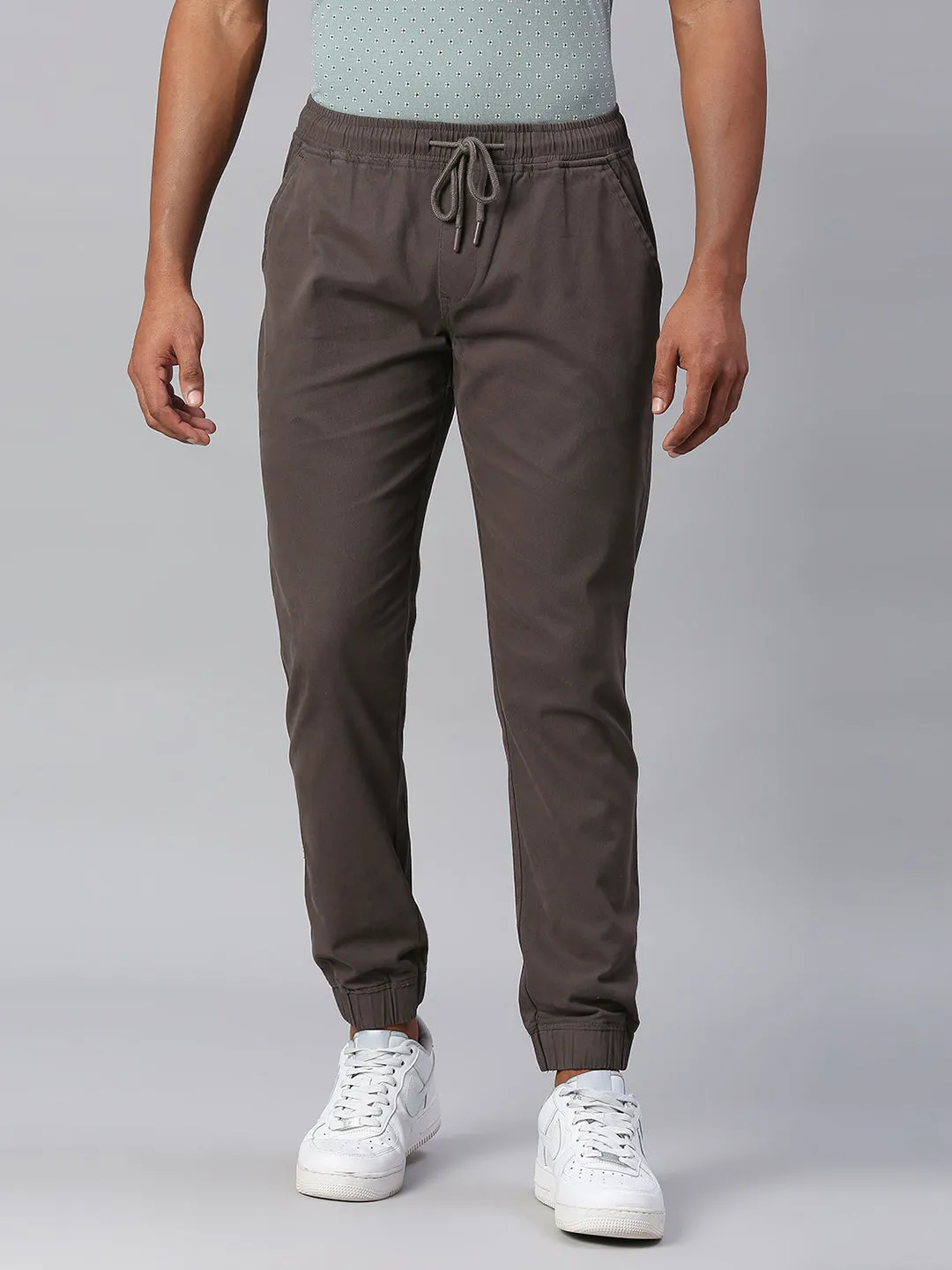 Men's Straight Fit Cotton Joggers (Darkgrey)