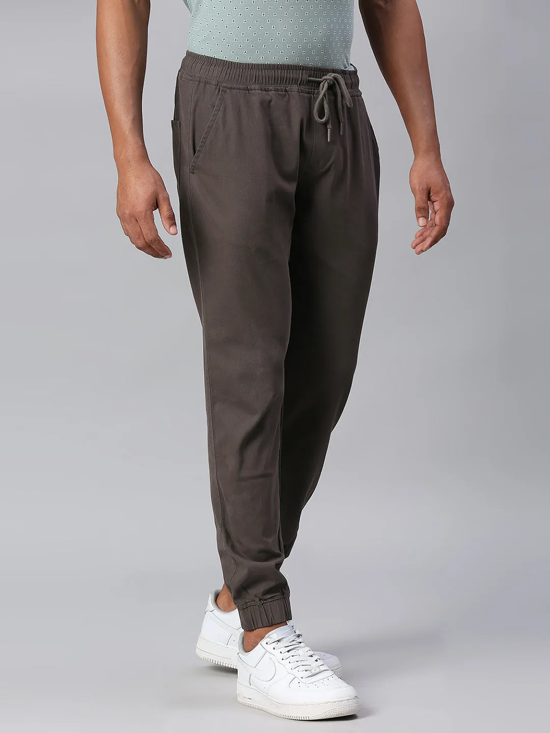 Men's Straight Fit Cotton Joggers (Darkgrey)