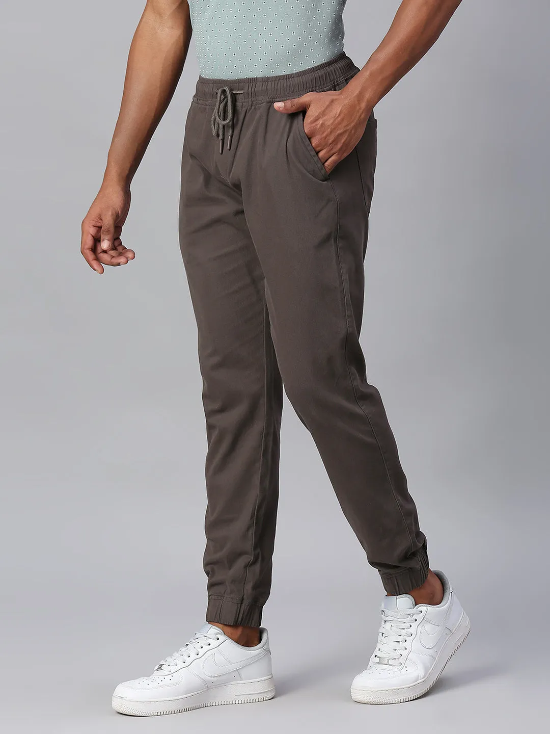 Men's Straight Fit Cotton Joggers (Darkgrey)