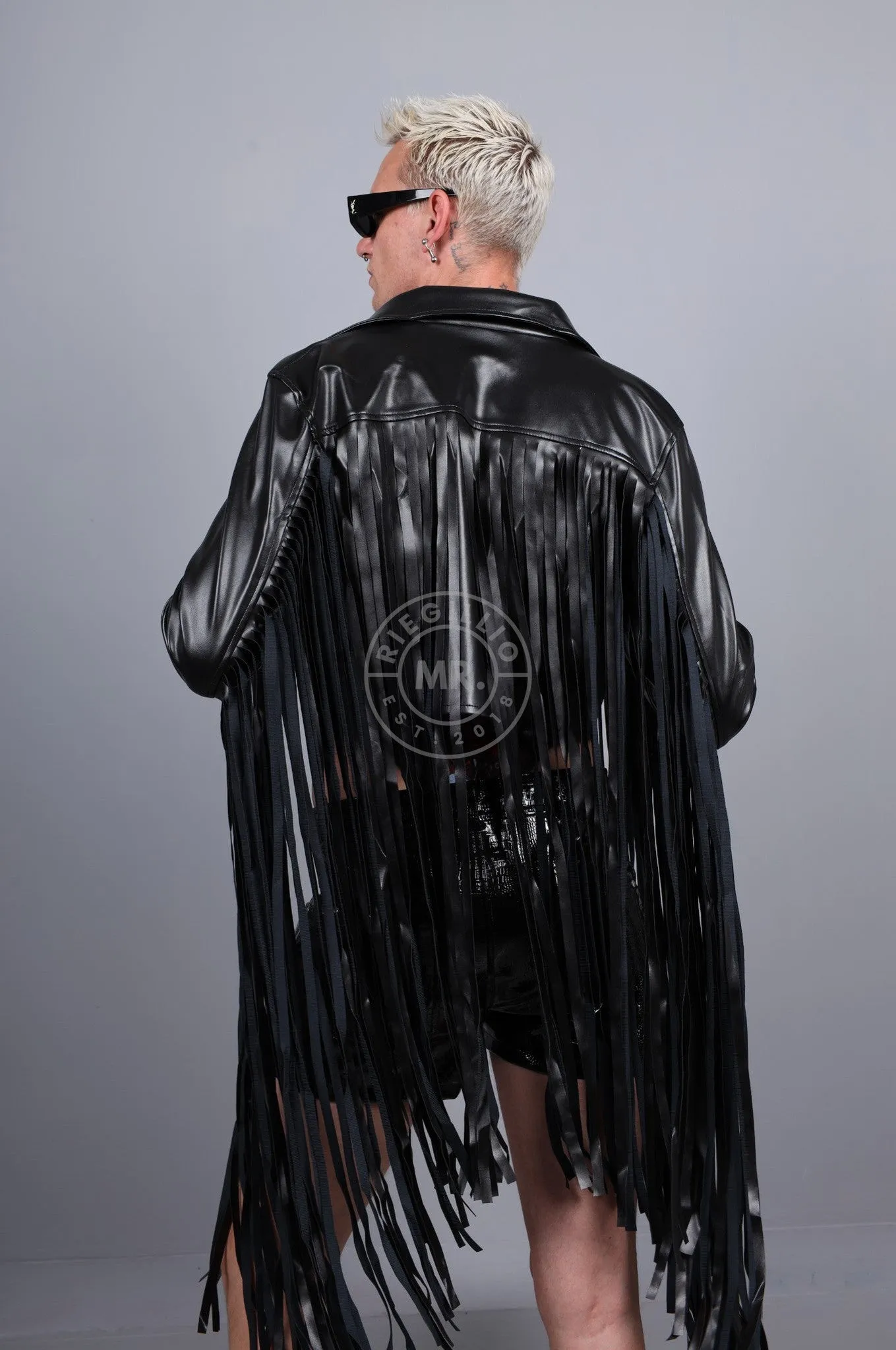 MR. Cropped Fringe Jacket - Black