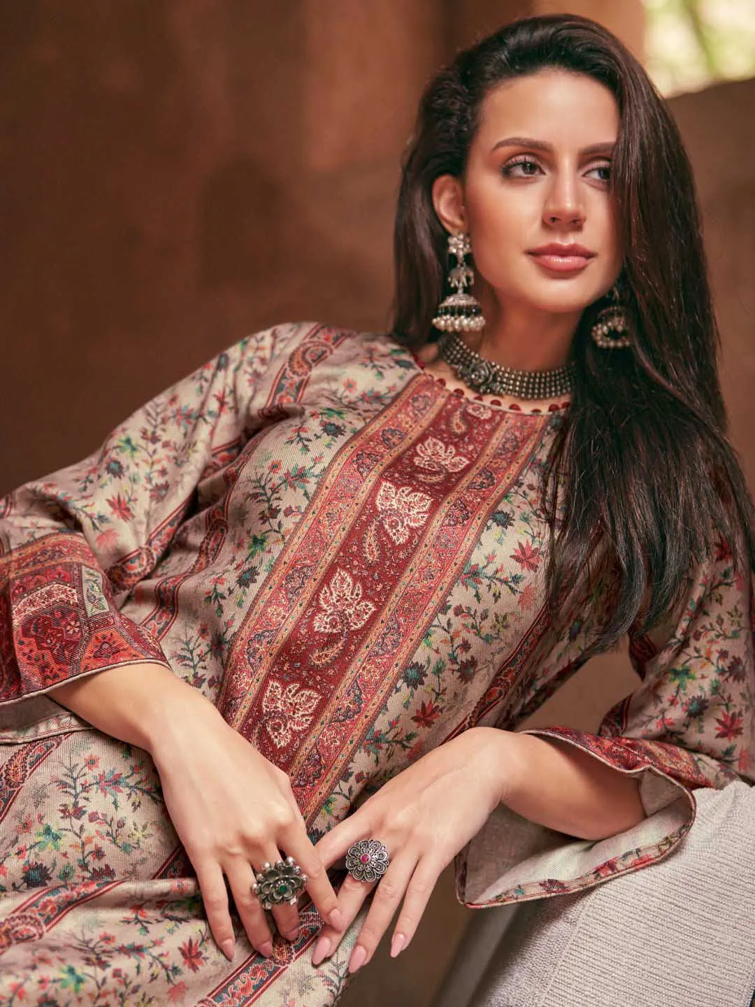 Mumtaz Arts Printed Pure Lawn Cotton Unstitched Suit Dress Material