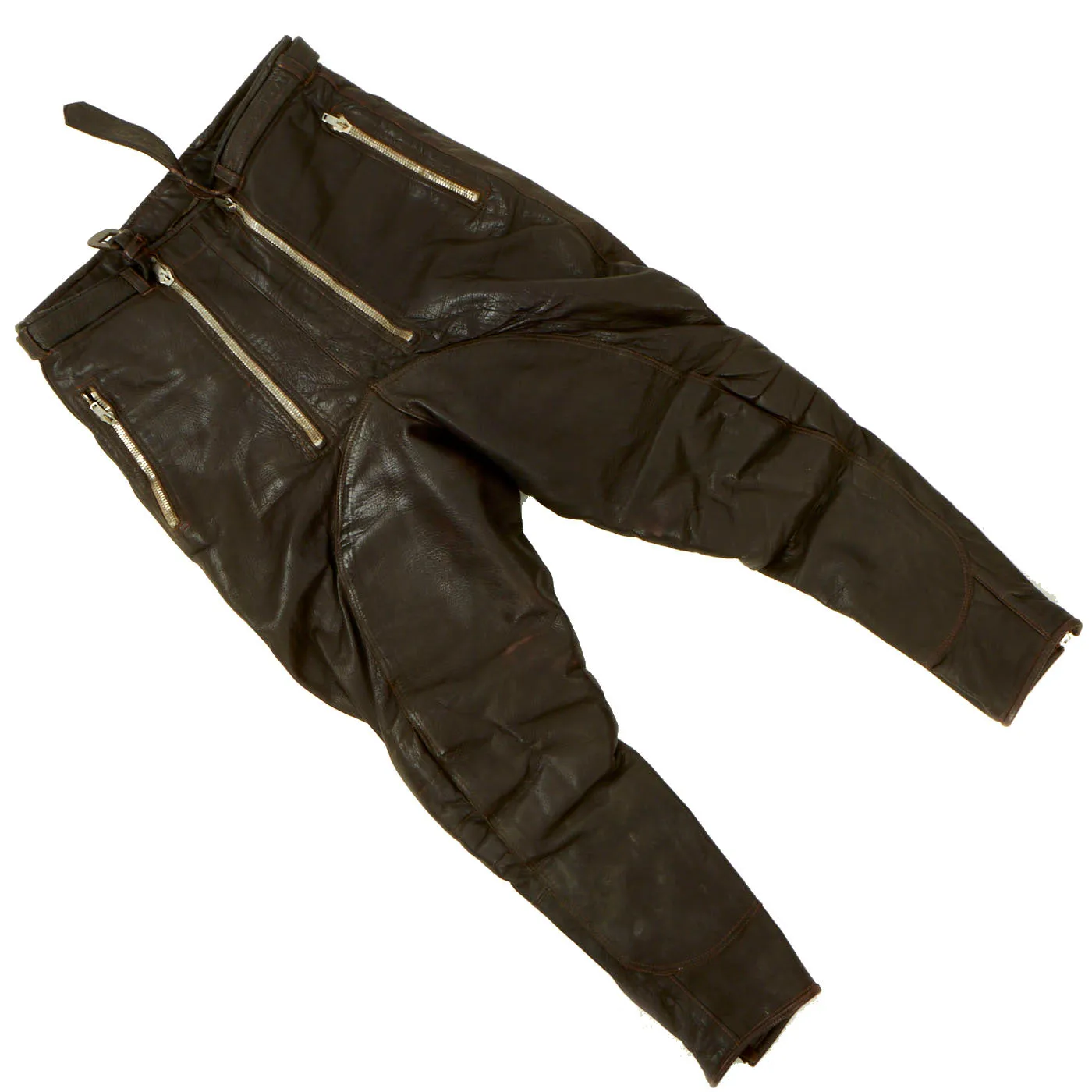 Original German WWII 1941 Dated Luftwaffe Hauptmann Officer's Leather Flight Jacket with Leather Flight Pants