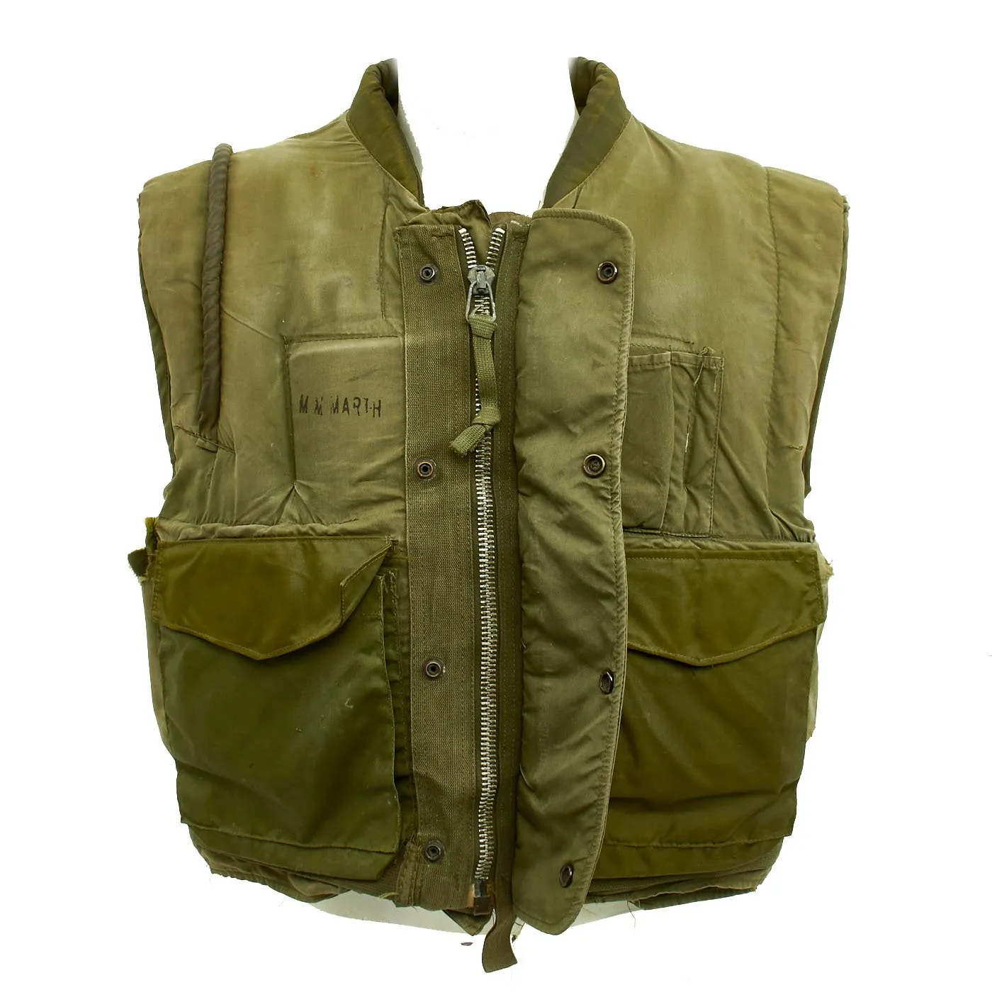 Original U.S. Vietnam War U.S.M.C. M-1955 Flak Body Armor Protective Vest - Size Large