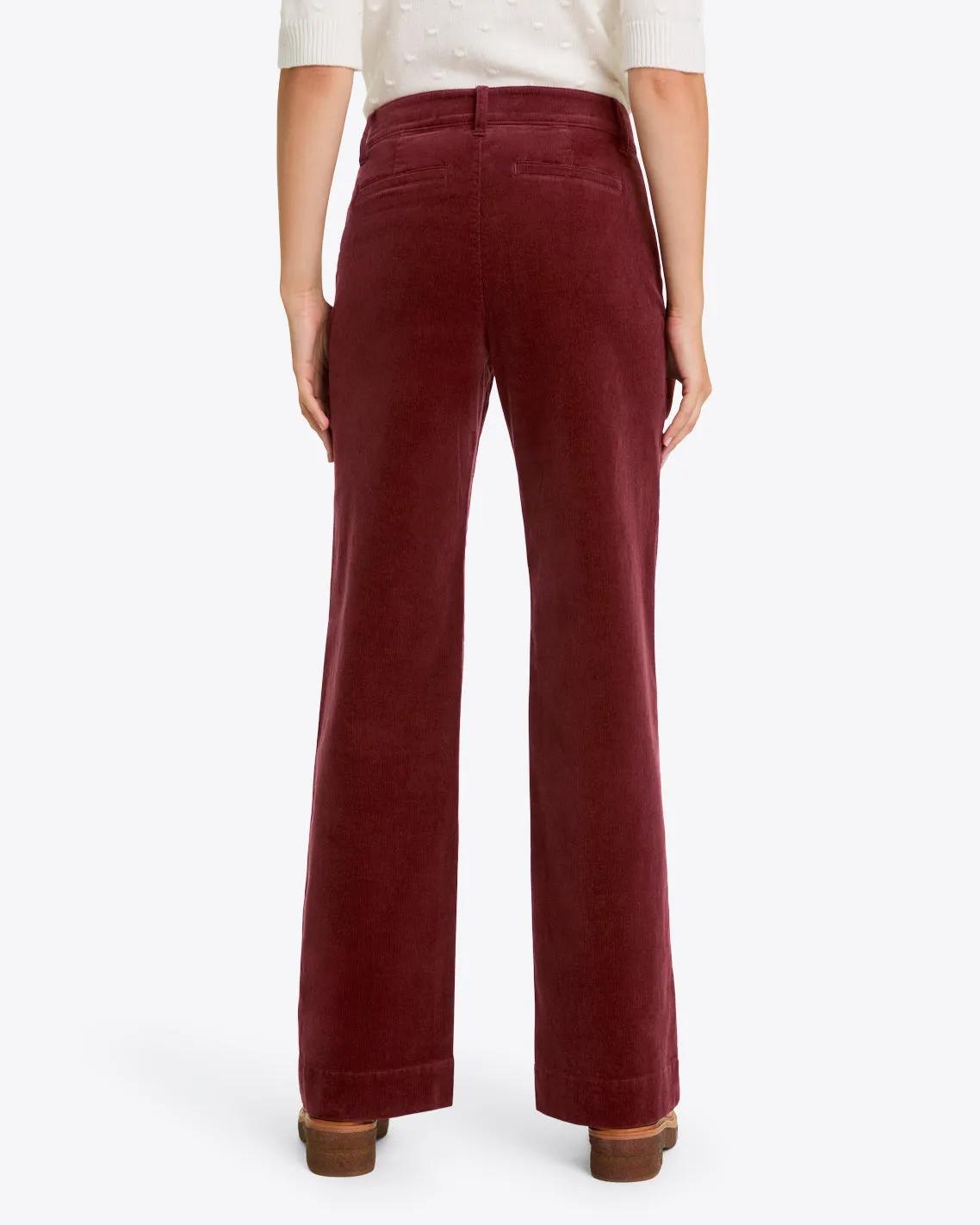 Patch Pocket Corduroy Wide Leg Pant