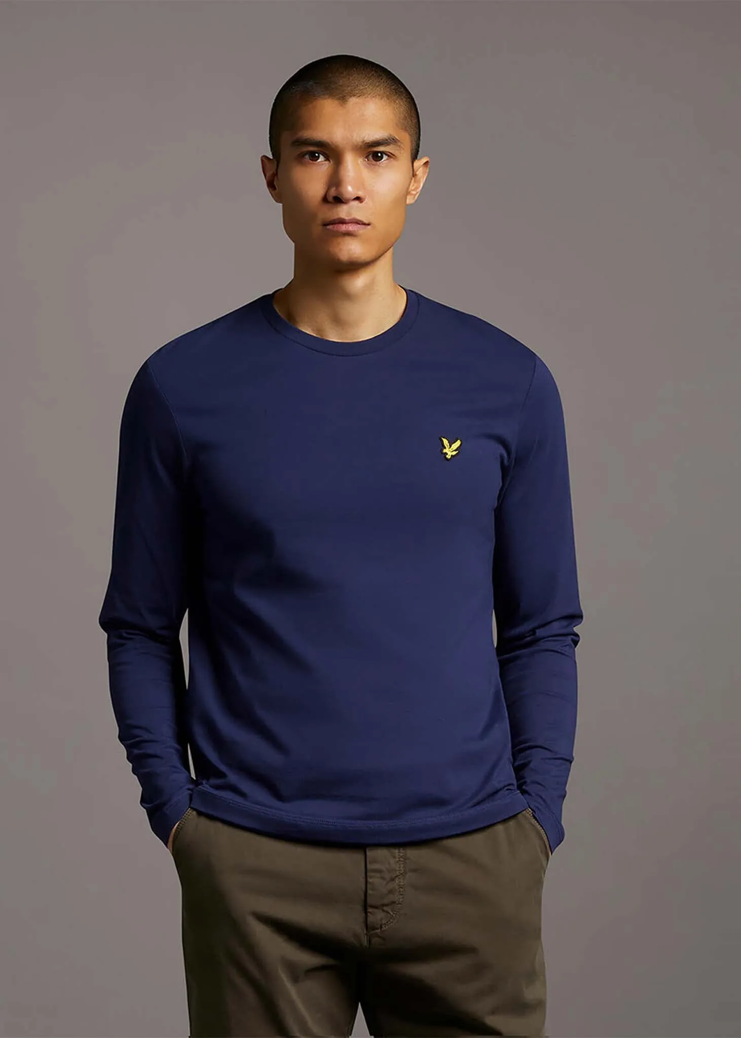 Plain ls t-shirt - navy