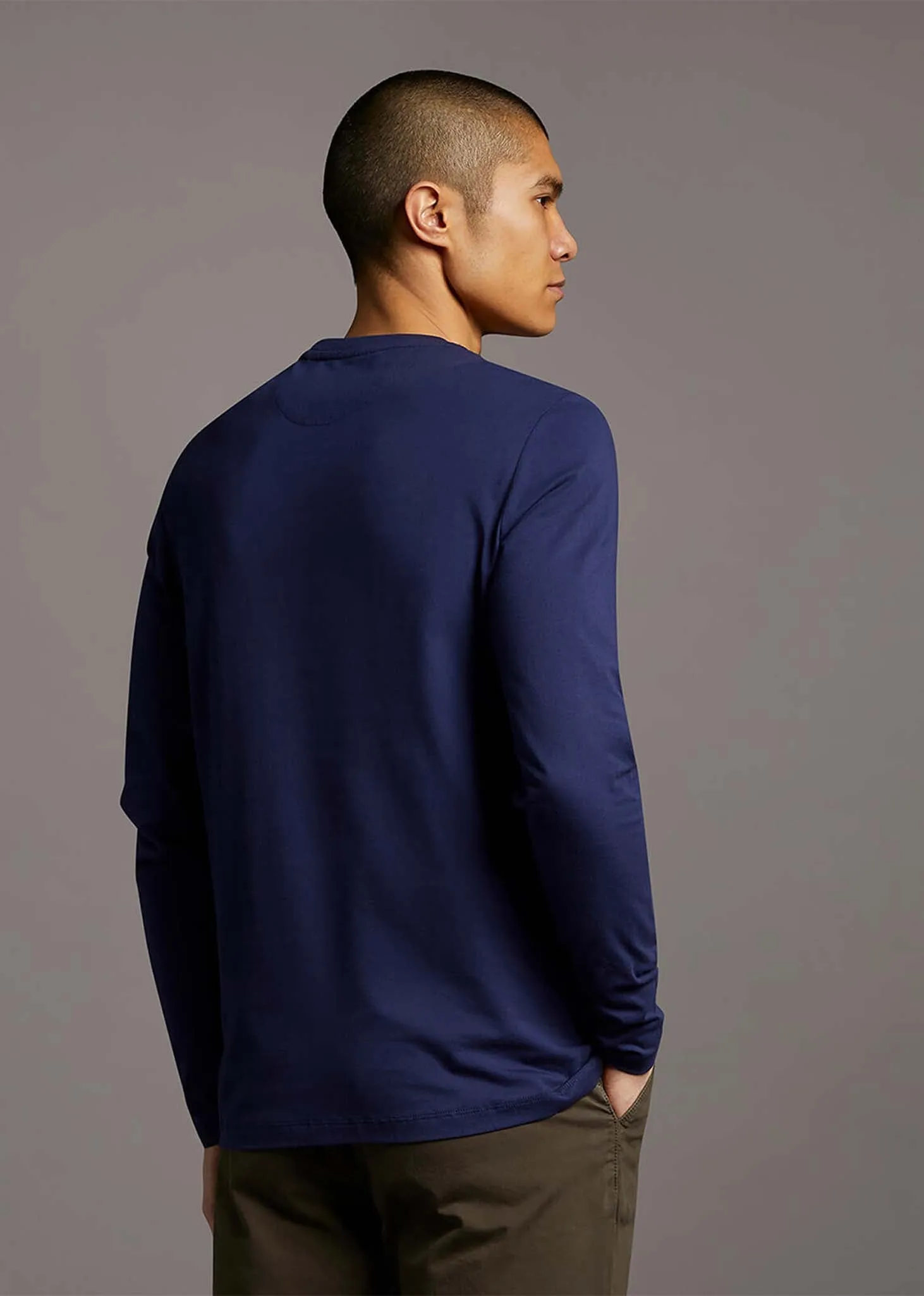 Plain ls t-shirt - navy