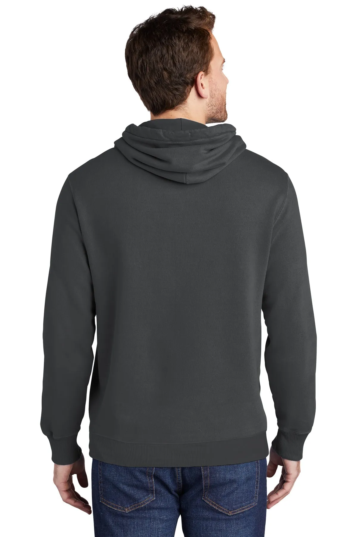 Port & Company Pigment Dyed Branded Hoodies, Coal