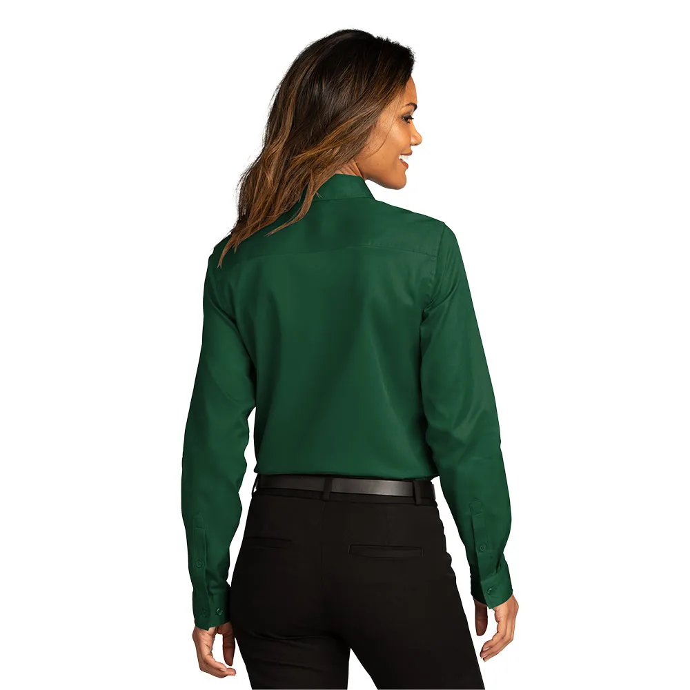 Port Authority® Women's Long Sleeve SuperPro React ™ Twill Shirt - Dark Green