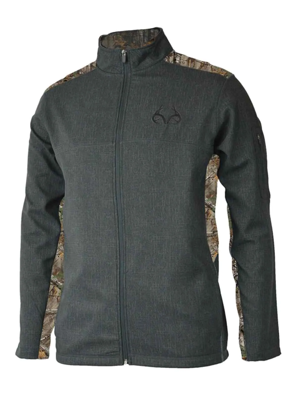 Realtree Active Camouflage & Gray "Alpine" Full Zip Up LS Collared Jacket