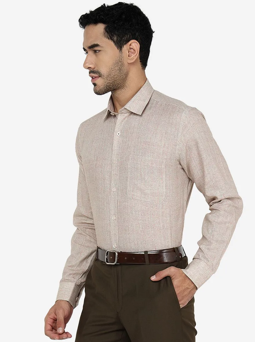 Red & Brown Solid Regular Fit Formal Shirt | JadeBlue